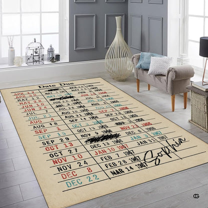 Full room styling showing literary themed library card rug centered in thematic accent office. - thumbnail image 7 of 7
