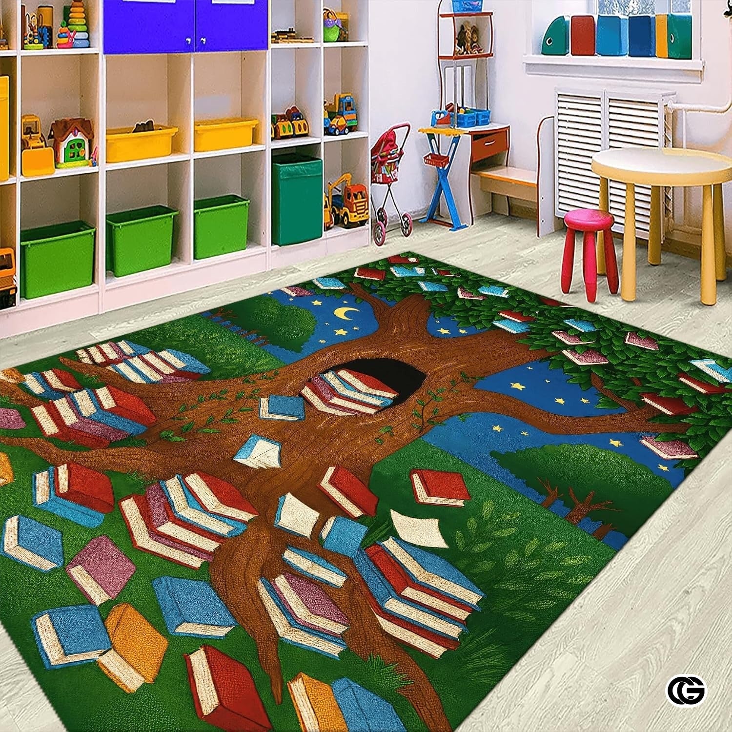 Custom Tree of Knowledge Welcome Mat with Floral Design - Style 2