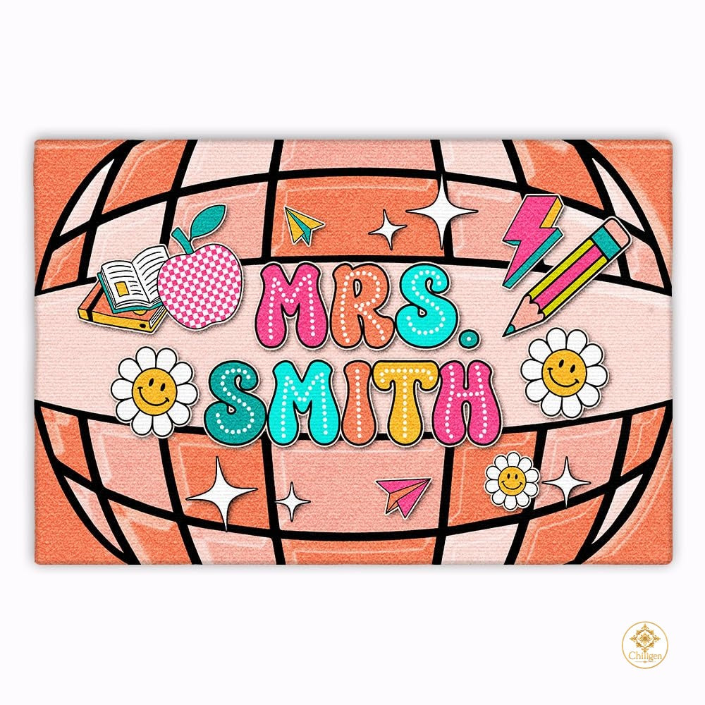 Personalized Teacher Doormat for Classroom and School Decor