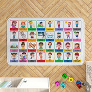 Core Vocabulary Rug, Communication Rugs for Kids Sped Classroom Rug, Autism Carpet, Speech Therapist Decor, Classroom Carpet, Back to School Mat for Kids Room Decor (STYLE-DS03, X-Small (2x3 feet))