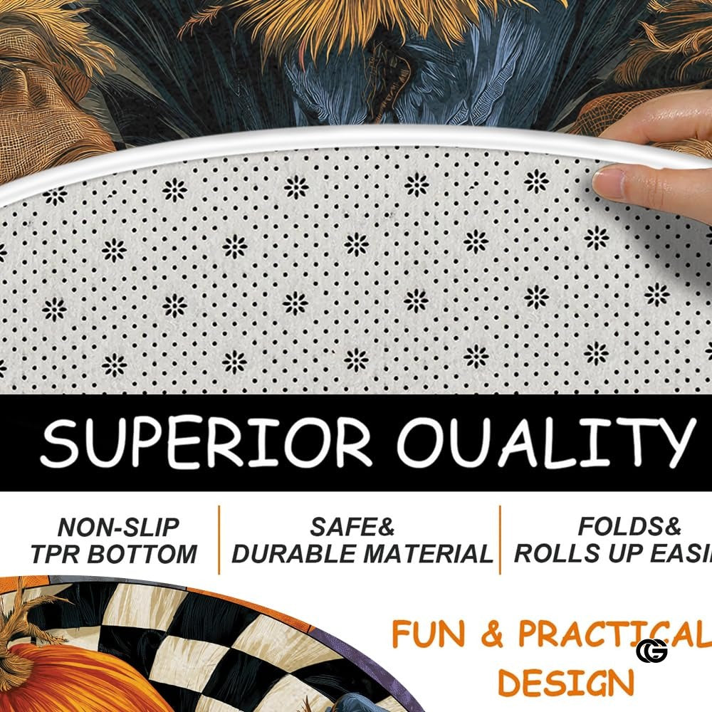 Custom Halloween 3D Effect Optical Illusion Spooky Round Rug (D10)