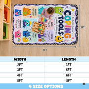 Personalized Teachers Classroom Rug, Custom Teacher Name Classroom Rules Area Rug, Feeling Chart Calming Corner Mat, Kindergarten Educational Back to School Class Decor (D3)