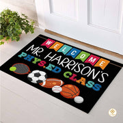 Custom Teacher Welcome Doormat for Classroom and School Gym
