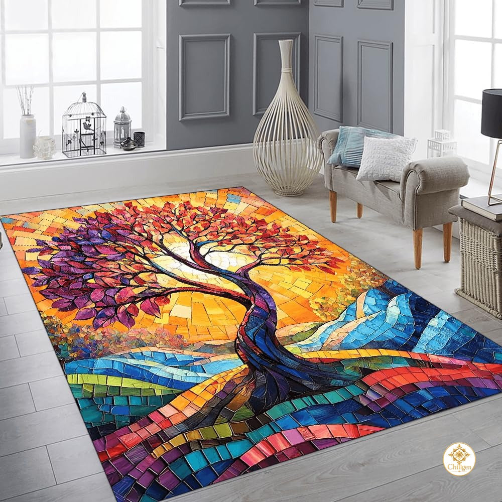 Custom Tree of Life Doormat with Celtic Pattern and Non Slip Backing - Tree-ds01