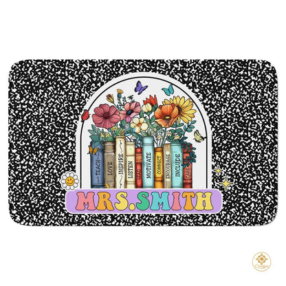 Custom Composition Notebook Rug with Floral Detail - Composition / 2' x 3' (Rectangular)