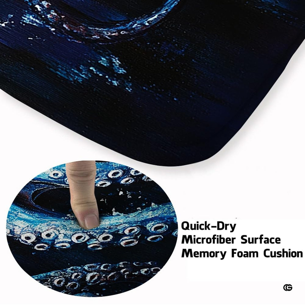 Non-slip grip backing texture and resilient construction of octopus area rug. - image 6 of 7