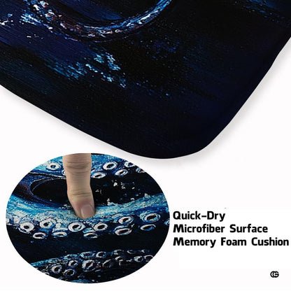 Non-slip grip backing texture and resilient construction of octopus area rug. - thumbnail image 6 of 7