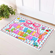 Personalized Classroom Doormat with Teacher Name and Notebook Pattern - Class-01
