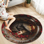 Personalized Dragon Welcome Mat with 3D Effect and Library Art