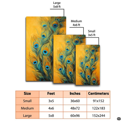 Spacious bedroom mockup featuring the radiant golden feather plumage rug - thumbnail image 2 of 7