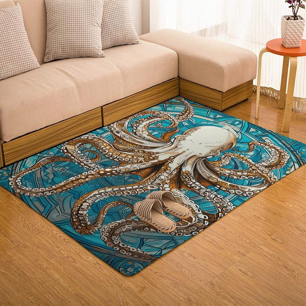 Custom Octopus Welcome Mat for Front Door and Entryway
