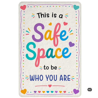 Personalized Calming Corner Rug for Classroom, Custom Teacher Name Reading Corner Rug, Emotions Feelings Carpet, Soft Fluffy Calm Corner Decor for School Reading Nook (Space to be Yourself)