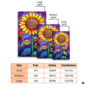 Detailed view of the stained glass sunflower pattern with intricate seed spirals and dark leaded line accents. - thumbnail image 2 of 8