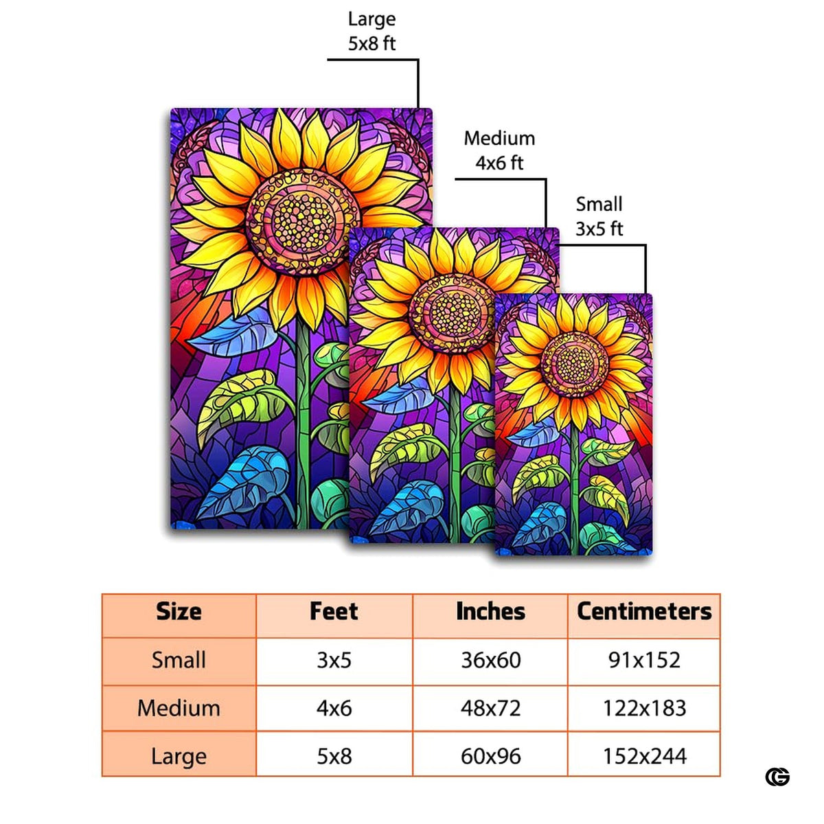 Detailed view of the stained glass sunflower pattern with intricate seed spirals and dark leaded line accents. - image 2 of 8