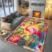 Corner close-up of decorative botanical patchwork border enclosing vibrant jungle flora. - thumbnail image 5 of 8