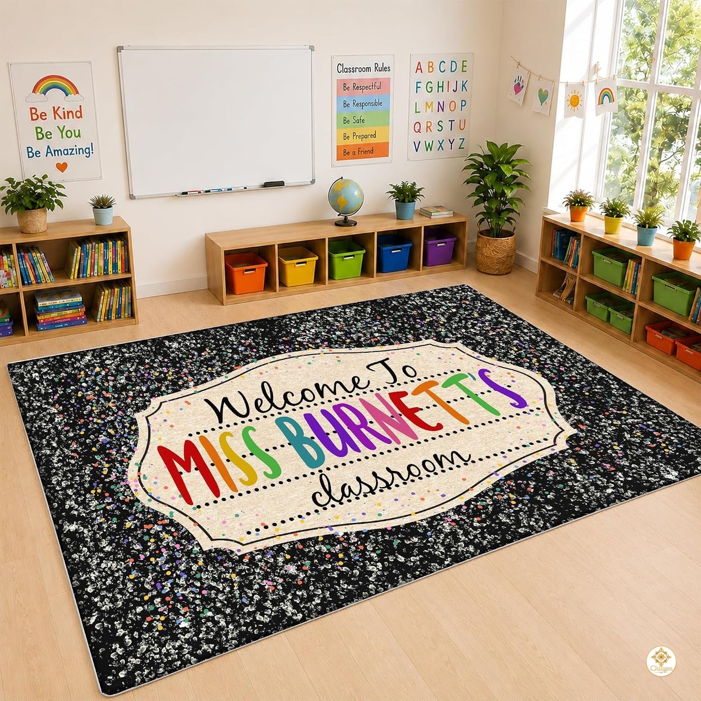 Custom Notebook Welcome Mat for Kids and Classroom - Galaxy Style D02 / 2' x 3' (Rectangular)