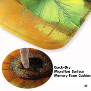 Soft low-pile microfiber surface texture on golden sunflowers area rug - thumbnail image 3 of 7