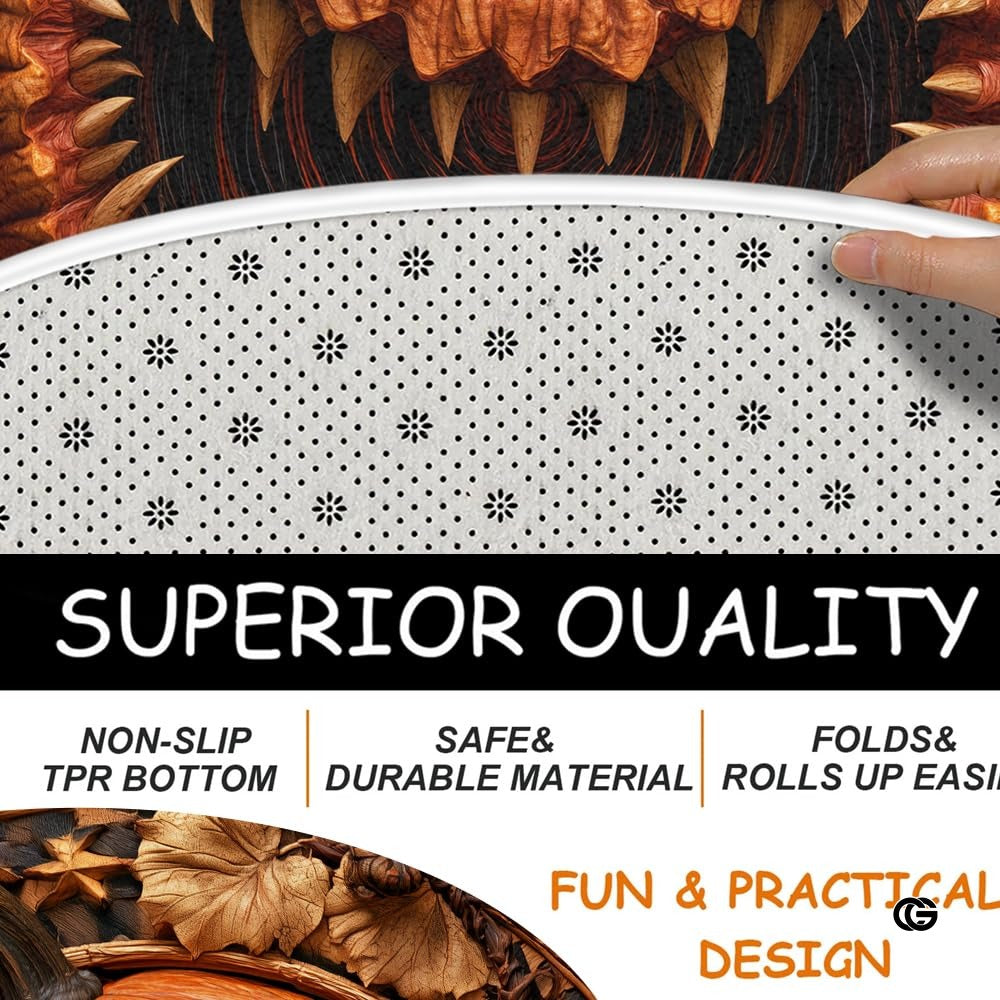 Custom Halloween 3D Effect Optical Illusion Spooky Round Rug (D1)