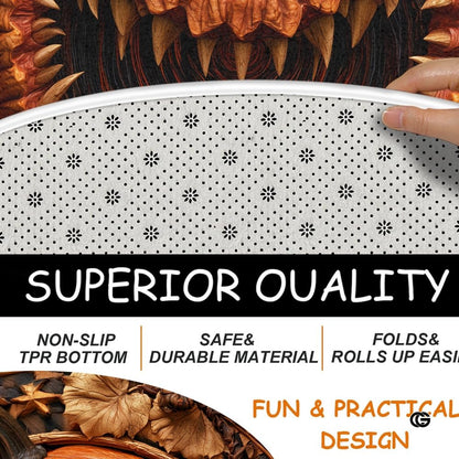 Custom Halloween 3D Effect Optical Illusion Spooky Round Rug (D1)