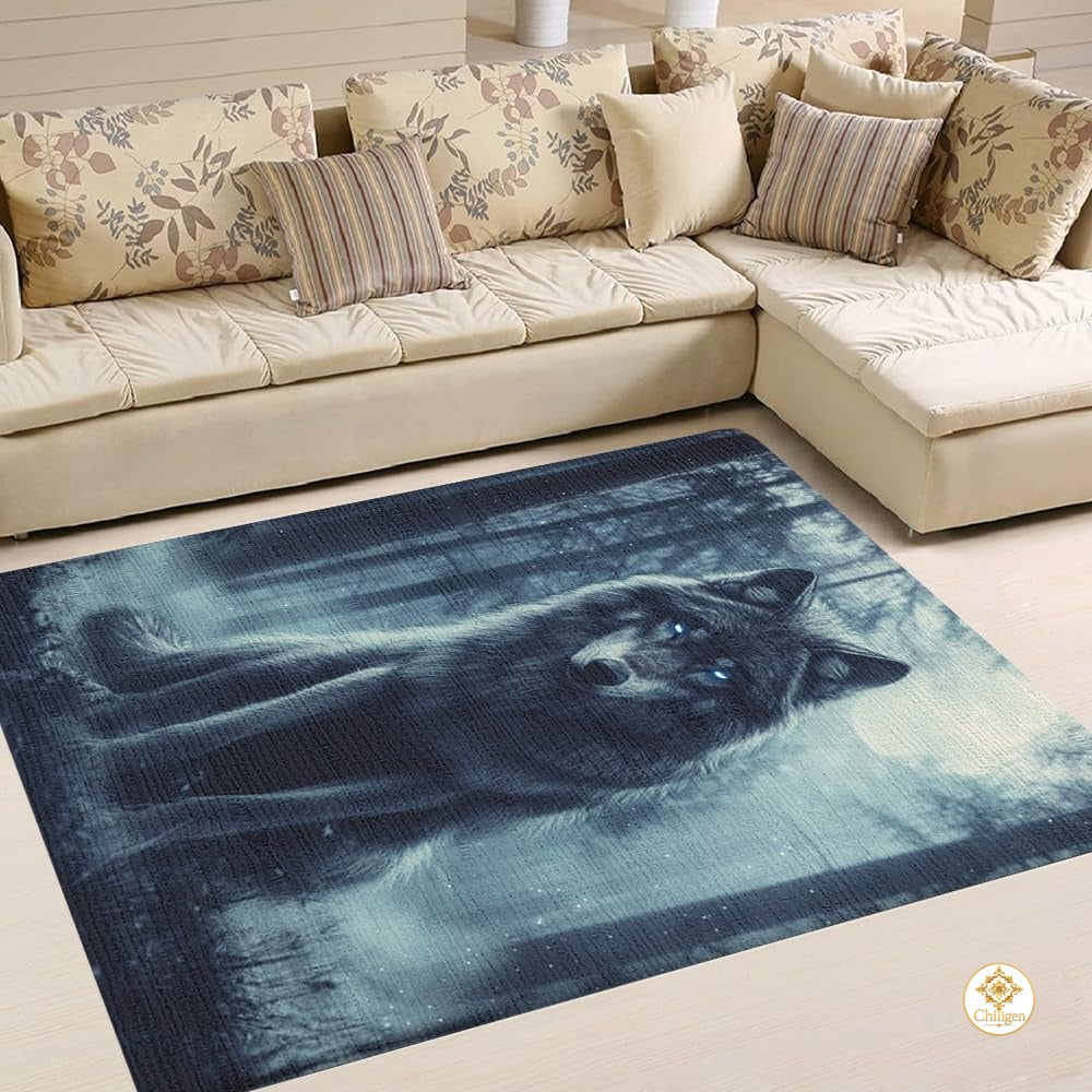 Custom Galaxy Wolves Rug for Boy Room and Bedroom