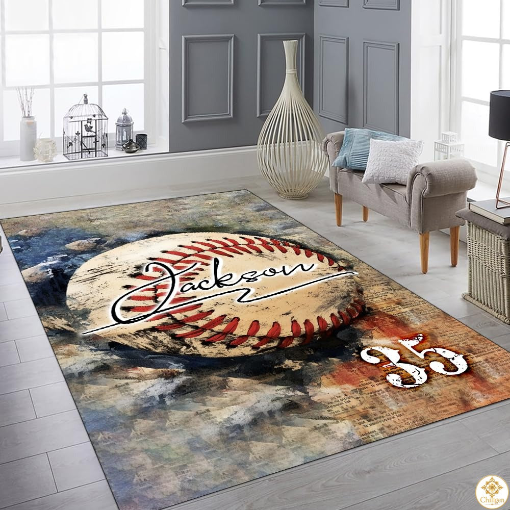 Baseball Area Rug