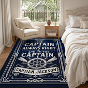 Custom Boat Rug, Personalized Welcome Aboard Mat with Boat Name, Nautical Area Rug for Deck, Entryway or Floor, Anchor Marine Decor, Boating Gift (Boat Rug 06)