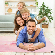 Bright modern sitting room featuring the watercolor flamingo art rug and decorative vases - thumbnail image 6 of 7