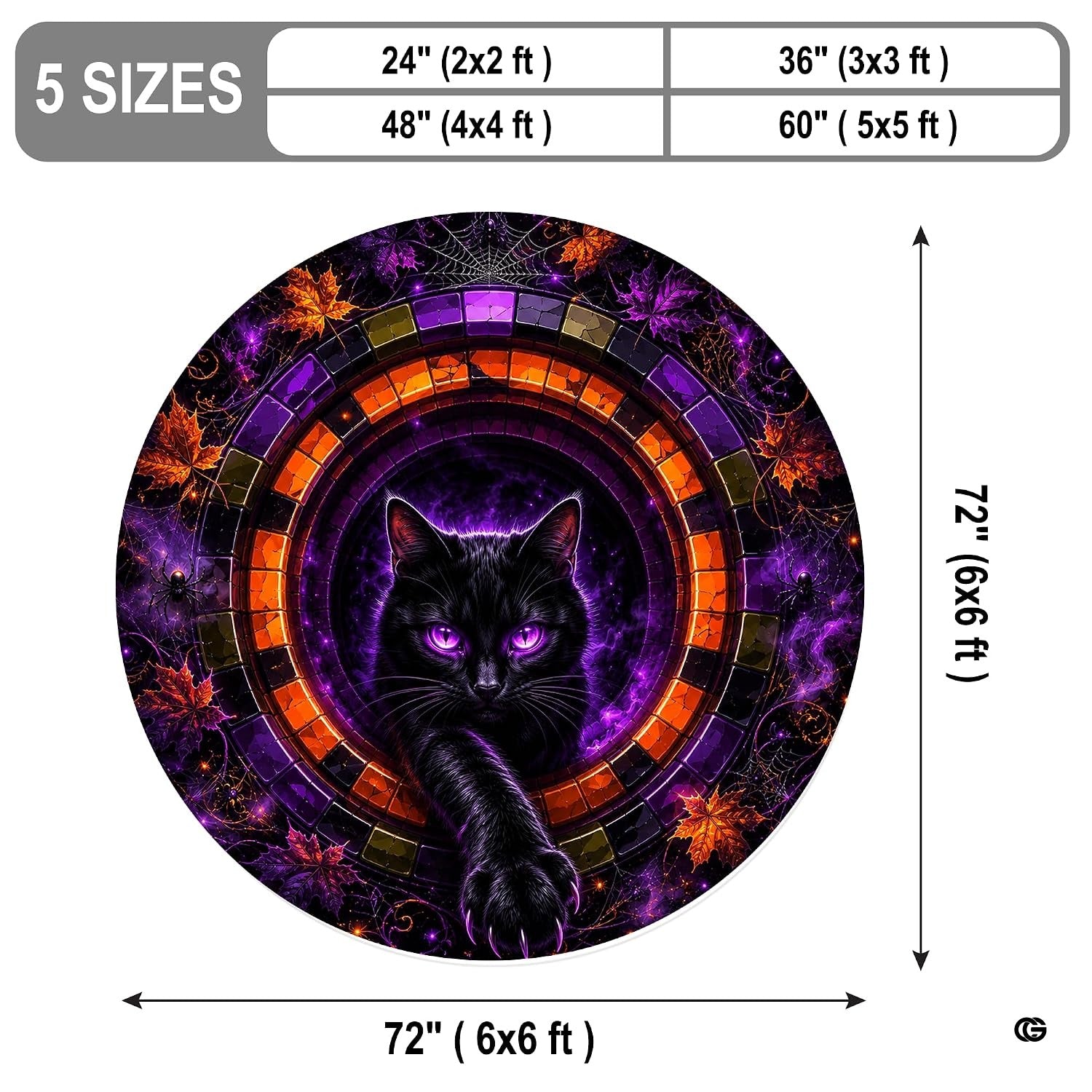 Custom Halloween 3D Optical Illusion Round Rug Skeleton Horror Area Rug (1, #14)