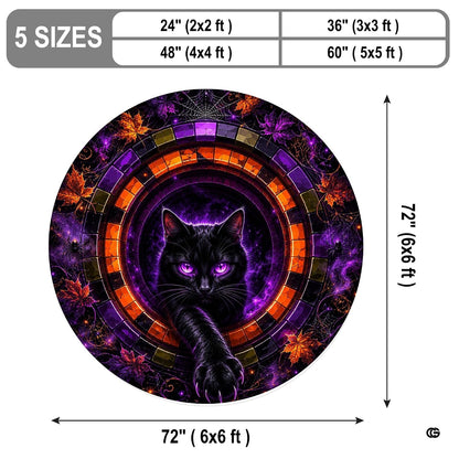 Custom Halloween 3D Optical Illusion Round Rug Skeleton Horror Area Rug (1, #14)