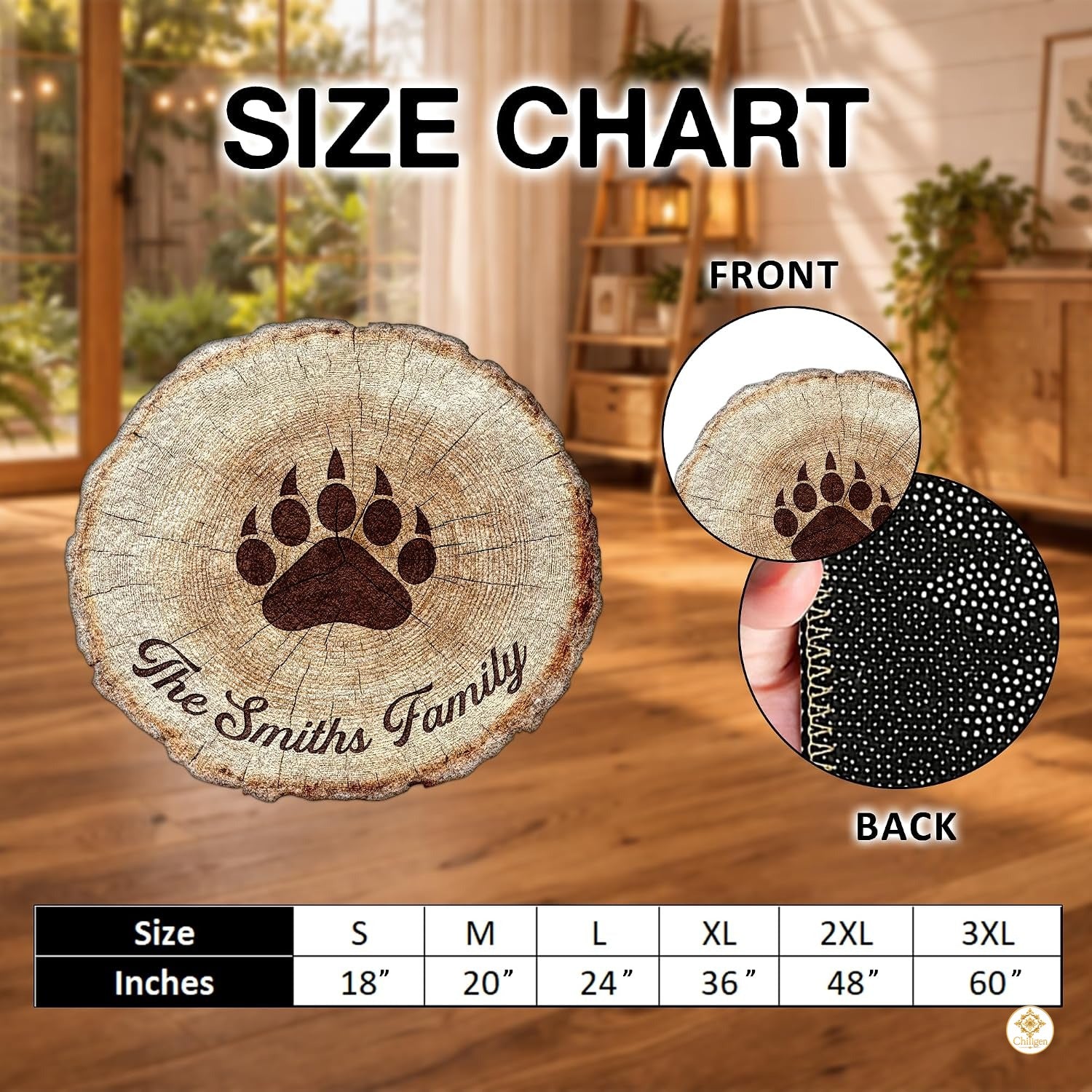 Custom Bear Paw Area Rug with Soft Plush and Non Slip Backing