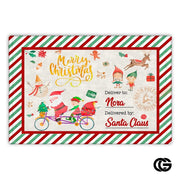 Personalized Christmas Doormat with Custom Family Name - Santa Letter