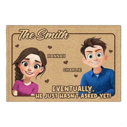 Personalized Family Couple Doormat, Custom Couple Husband Wife Doormat Gift, Outdoor Front Door Rug on Birthday, Christmas, Anniversaries, Valentine's Day for Him Her Woman (S5)