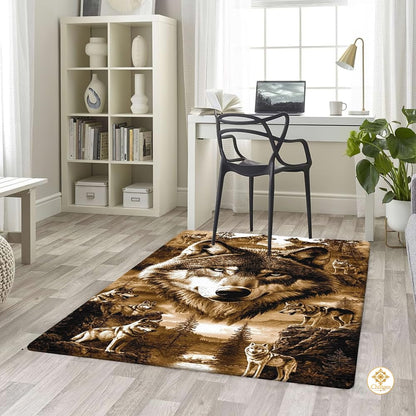 Custom Galaxy Wolf Welcome Mat for Boys Room and Living Room