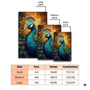 Spacious bedroom mockup featuring the crowned peacock and amber sunburst rug - thumbnail image 2 of 7
