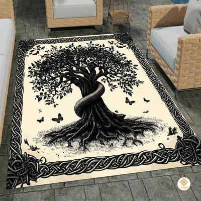 Custom Family Name Welcome Mat with Tree of Life and Address - Tree-ds18