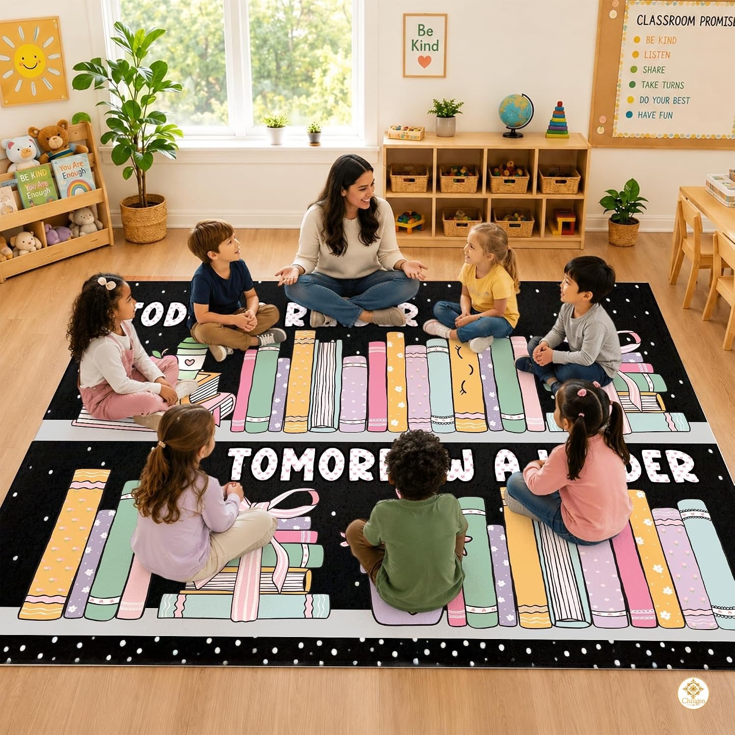 Custom Classroom Library Welcome Mat for Kids and Teachers