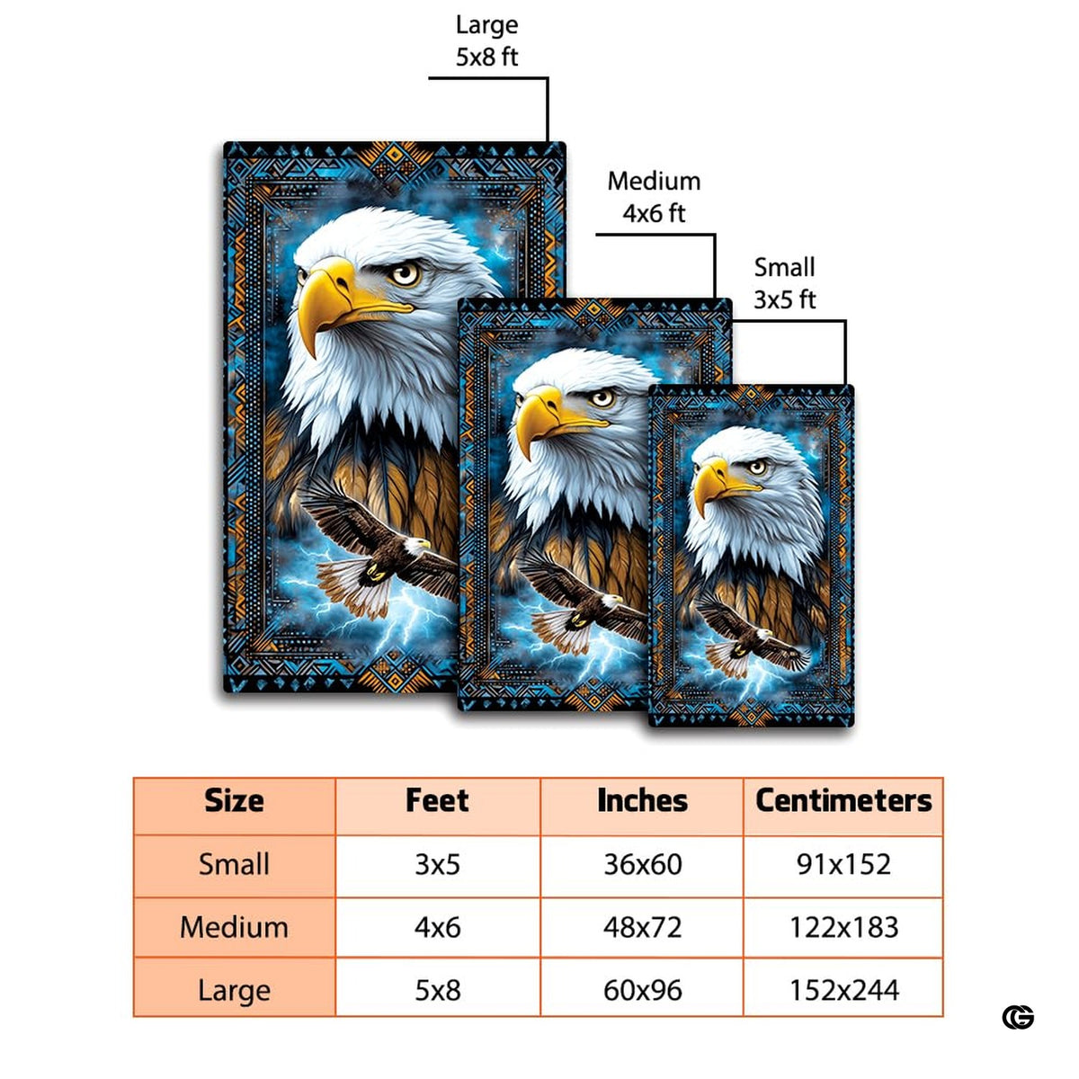 Close view of detailed eagle portrait with yellow eyes and sharp beak on storm lightning background. - image 2 of 7