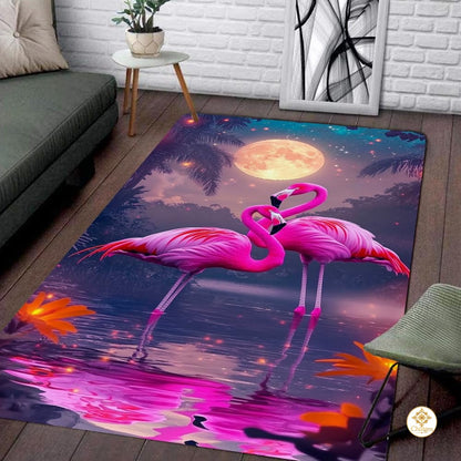Custom Pink Flamingo Welcome Mat for Entrance and Living Room