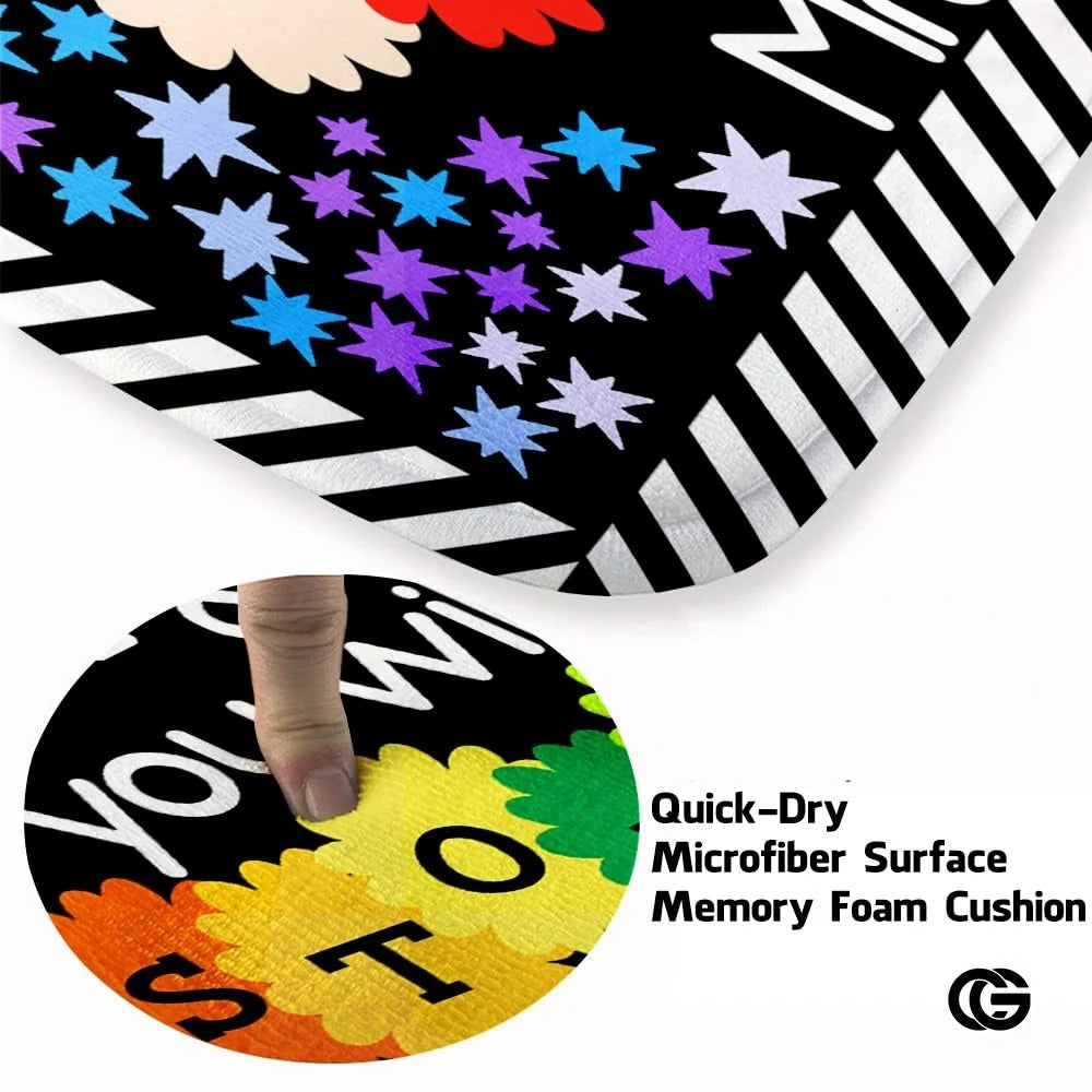 Colorful Handprints Welcome Mat for Classroom and Kids Room - Believe