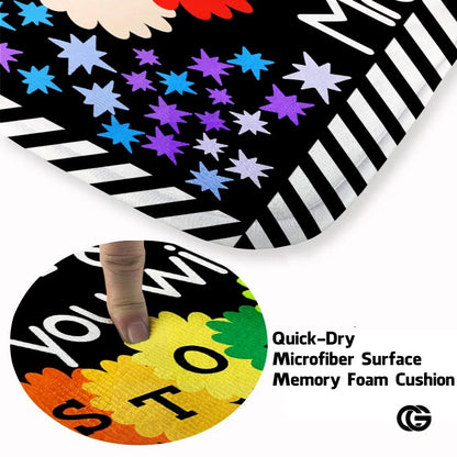 Colorful Handprints Welcome Mat for Classroom and Kids Room - Believe