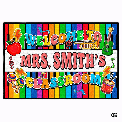 Personalized Welcome Doormat with Teacher Name and Address - Class-03