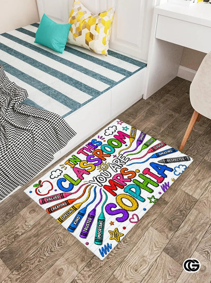 Personalized Classroom Doormat with Custom Teacher Name - Class-10