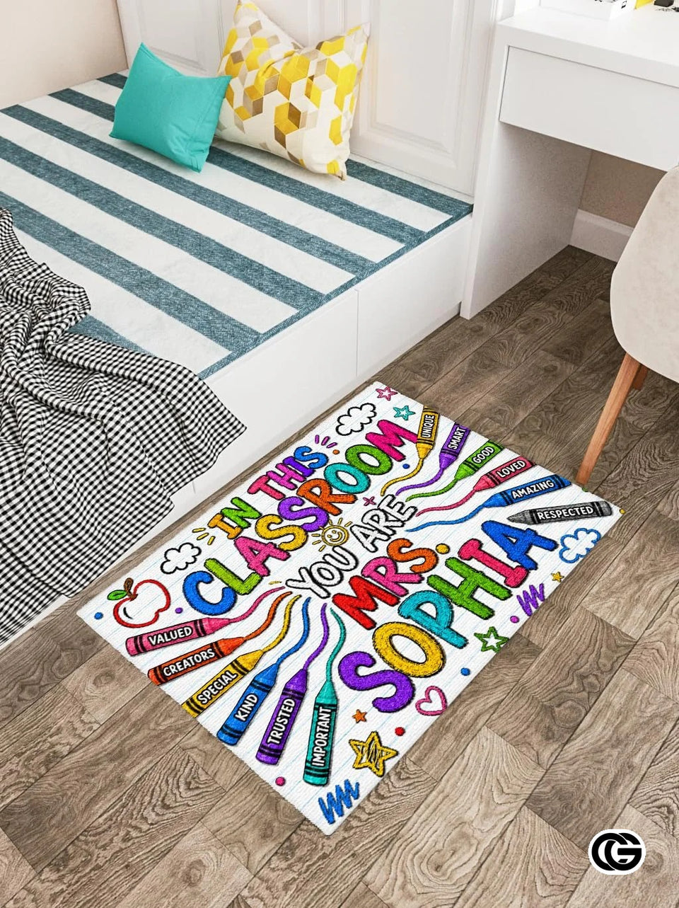 Personalized Classroom Doormat with Custom Teacher Name - Class-10