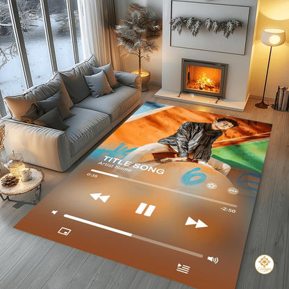 Personalized Music Welcome Mat with Custom Photo and Text - Album-03