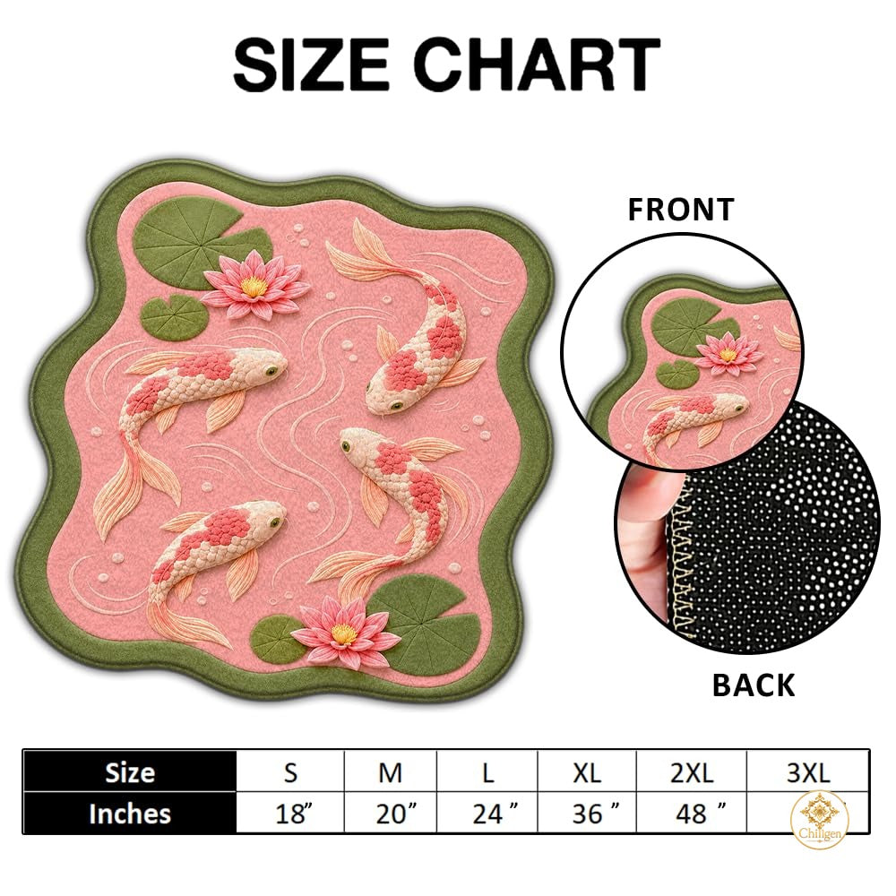 Custom Koi Fish Shaped Area Rug for Bedroom and Living Room