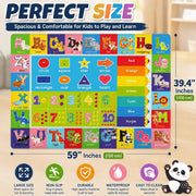 ABC Kids Play Rug with Non Slip Backing and Colorful Pattern - Abc Rug - 3'3" X 4'11" (Rectangular)