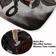 Angled view highlighting rich crimson petals and deep black kraken linework. - thumbnail image 6 of 7