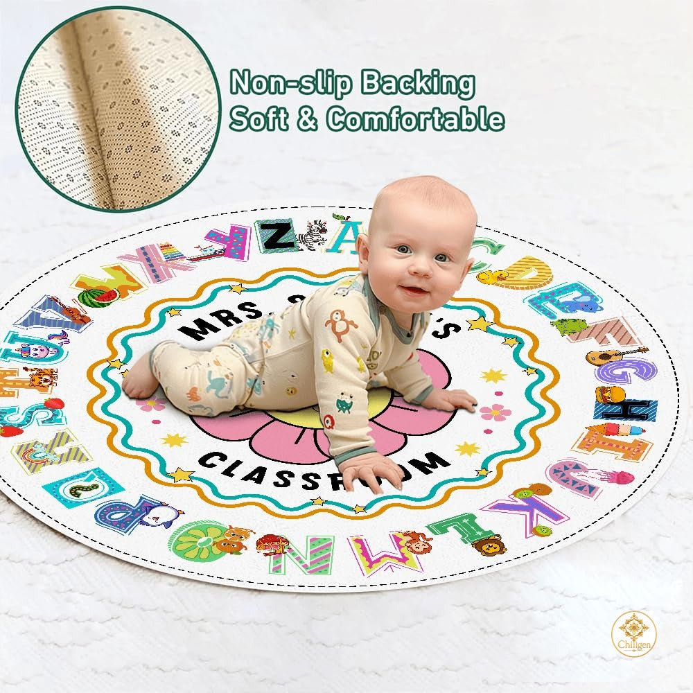 Custom ABC Educational Rug for Classroom and Kids Room - Cute Abc-01