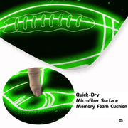 Close-up view of the soft microfiber surface and electric neon green runner graphic - thumbnail image 3 of 7