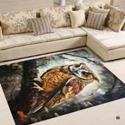 Dimension chart displaying size options for horned owl area rug. - thumbnail image 2 of 8